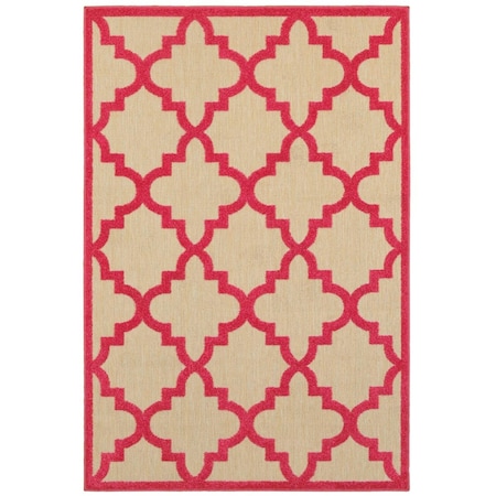 Oriental Weavers Cayman 660P9 8x11 Rectangle - Sand/ Pink-Polypropylene C660P9240330ST